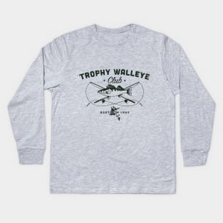 Dogtooth Lake Ontario Walleye Fishing Design Kids Long Sleeve T-Shirt